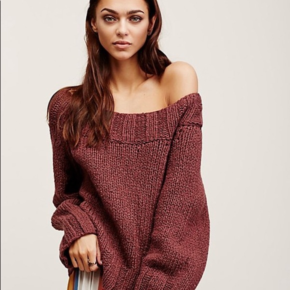 Free People Sweaters - Free People Beachy Slouch Sweater in Mauve Rose